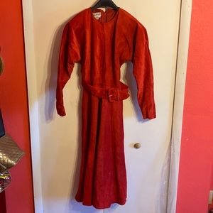 Lloyd Williams, Cherry Red suede dress